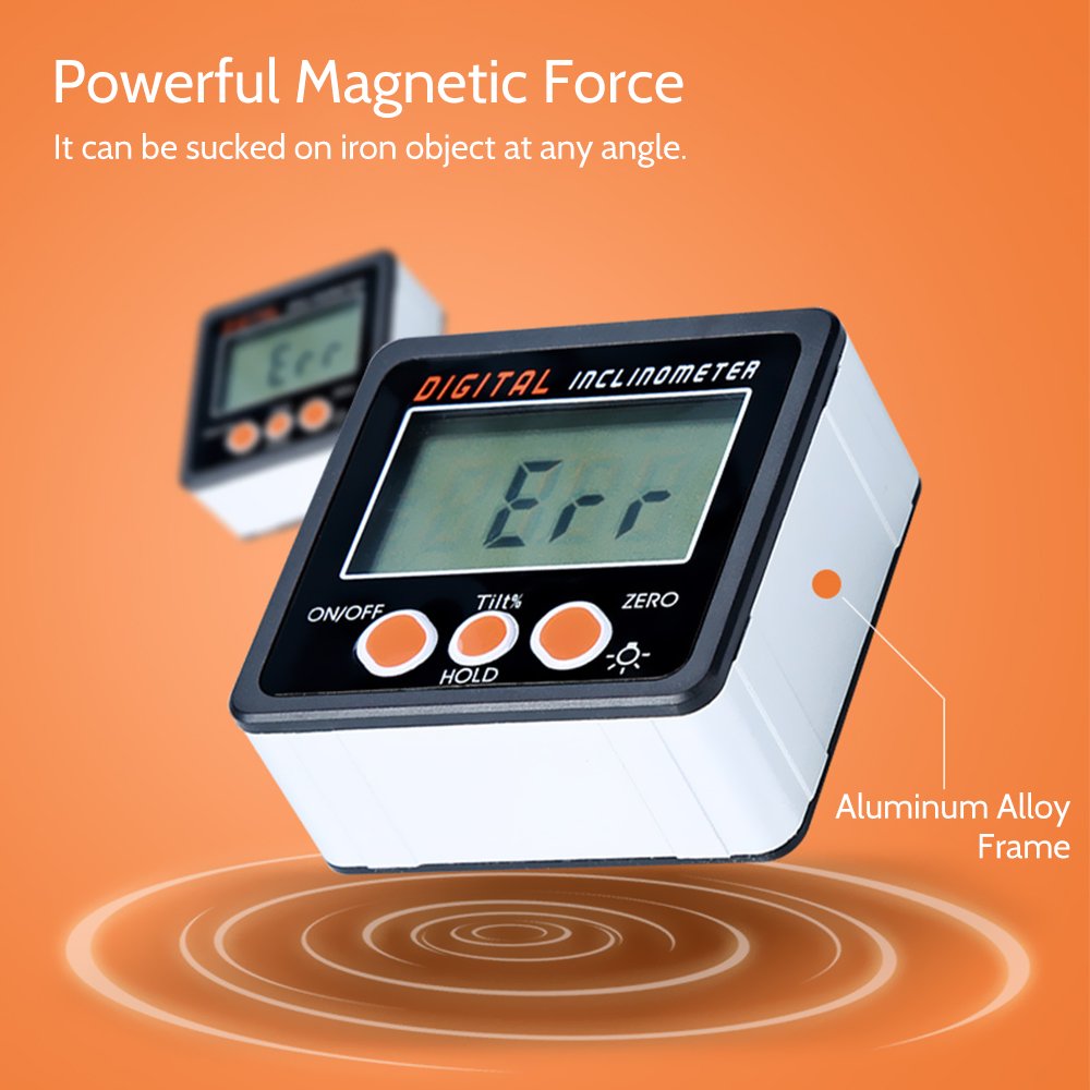 Inclinometri Base Magnetica BKAUK Misuratore Angolare Inclinometro 
