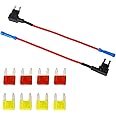 Mini Blade Fuse Holder Fuse with 10A, 20A Fuse - Tap 12V Car Add-a-Circuit Fuse TAP Adapter with Mini Blade Fuse （2 Sets）