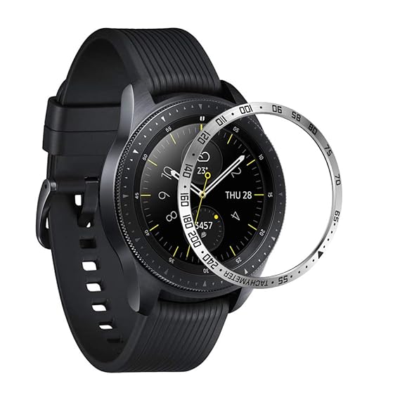 ANCOOL Compatible Samsung Galaxy Watch 42mm/Gear Sport Bezel Ring Adhesive Cover Anti Scratch Stainless Steel Protector Design for Galaxy Watch ...