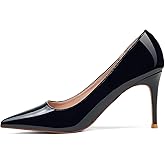Elisabet Tang 3 in Classic Pointy Pull on Heeled Wedding Pumps - Comfortable Stiletto Closed Toe Dress Heels for Prom Work