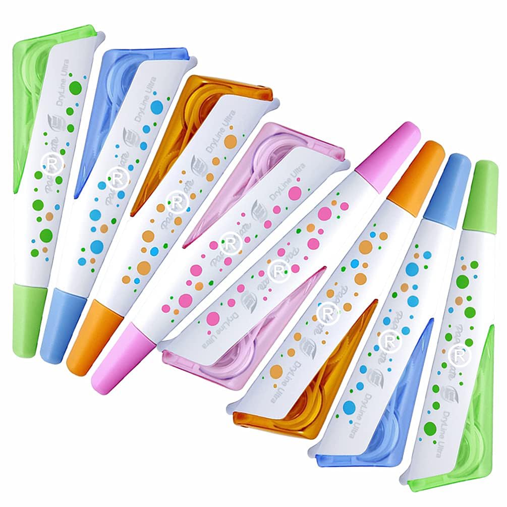 8 x Papermate Liquid Paper DryLine Ultra Correction Tape Pen, 5mm x 6m, Assorted Colours - Loose in Plain Packaging