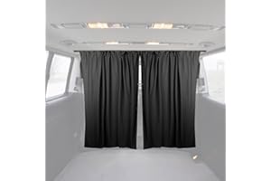 OMAC 63" x 71" Cab Divider Van Cabin Curtain Campervan Kit Black
