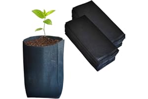 gardtree Plant Nursery Bags 7” x 7.87” 150PCS, Non-Woven Biodegradable Plant Grow Bags Fabric Seedling Starter Bags for Vegetable Flower Fruit Saplings Tree, Home Garden Supply