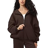 FAIABLE Womens Zip Up Hoodies with Pockets Oversized Sweatshirt Winter Long Sleeve Jackets Fleece Fall Outfits 2025
