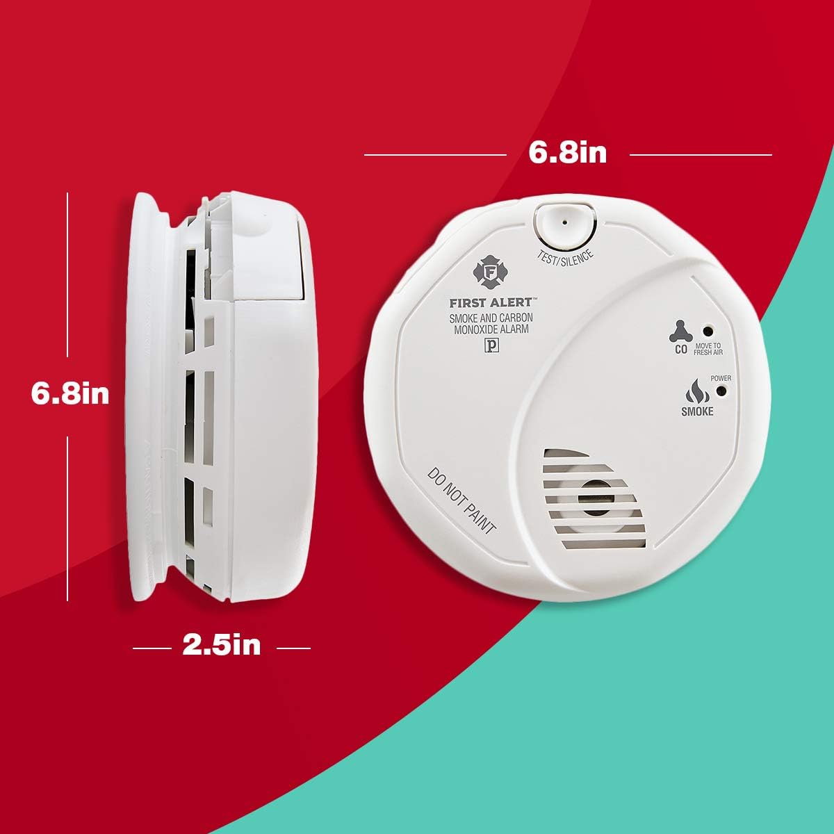 First Alert Smoke Detector and Carbon Monoxide Detector Alarm | Battery Operated, SCO5CN - Combination Smoke Carbon Monoxide Detectors - 