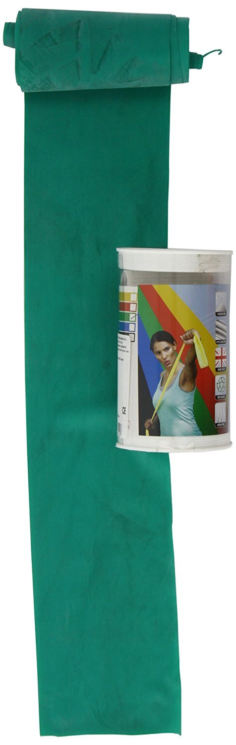 ROLYAN Energising Exercise Bands Latex Free , 5 m , Green Heavy , Elastic Band For Upper Body , Lower Body , and Core Exercise , Physical Therapy , Pilates , Home Workouts and Rehab , Fitness Band