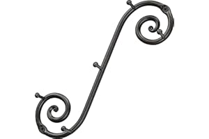 RTZEN Farmhouse Small Key Holder for Wall - Handcrafted Swirl Decorative 5 Key Hooks for Home Entryway - Wrought Iron Wall Mount Rack Purse Coat and Leash Holder or Organizer (Vertical Black)