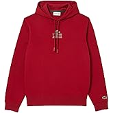 Lacoste mens Classic Fit Long Sleeve Hooded Sweatshirt W/Small Lacoste/Croc Graphic on the Chest & Adjustable Neck