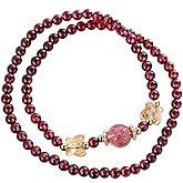 CNYTPE Garnet Bracelet for Women – Red Garnet Jewelry, Healing Crystal Bracelet, Handmade Gemstone Jewelry, Symbol of Love, Happiness & Harmony