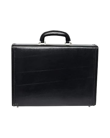 Leather Briefcase for Men | Hifly Jaguar Black Leather Expandable Stitched Border Style Briefcase Bag Cum Office File Bag with 3 Digit Combo Locking Features & Inner Mesh Pocket for Office Use