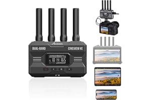 Accsoon CineView HE Wireless Video Transmission HDMI Transmitter&Receiver Dual-Band 60ms Latency 1200FT Range UVC Livestreaming 4 Devices Monitoring for Filmmaking, Compatible Cineview M7 Pro/SE/2 SDI