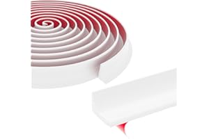 ZIBIAN Collapsible Shower Threshold Water Dam Barrier,Water Shower Dam Barrier,Silicone Rubber Shower Water Blocker,Corner Dam Water Retaining Strip for Countertop,Bathroom (137inch, White)