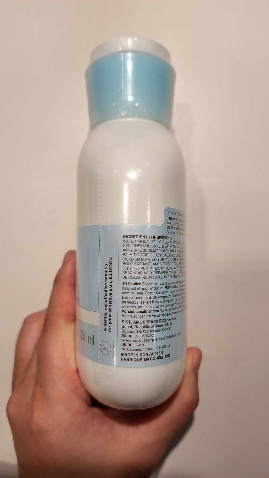 Illiyoon Ceramide Ato Lotion | Lightweight Moisturizer for Dry & Sensitive Skin, Barrier Repair for Face & Body, Mild for Babies, Vegan Certified, Korean Skin Care, 11.83 fl.oz.