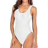Leoparts Women's Retro 80s/90s High Cut Low Back One Piece Swimsuits Bathing Suits