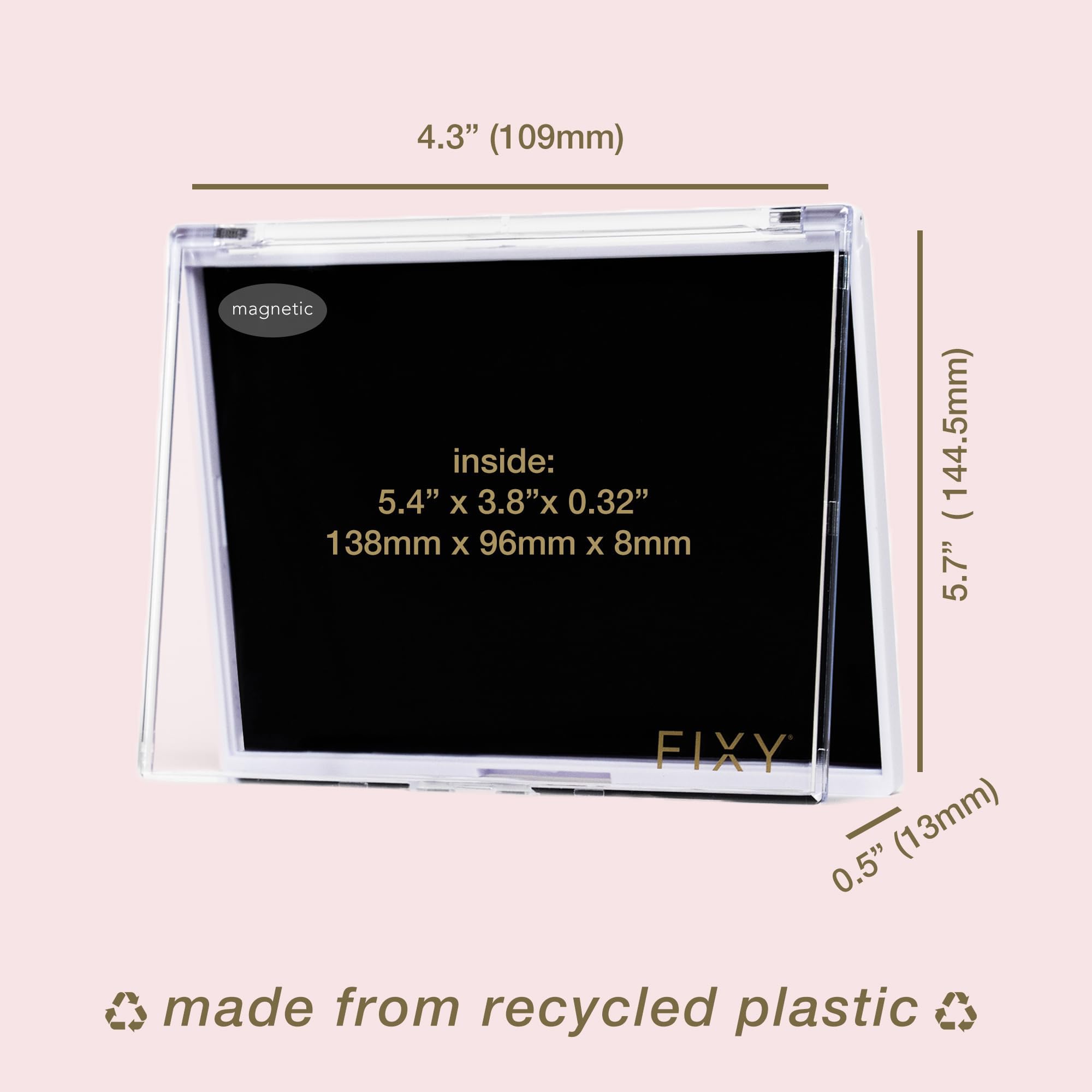 FIXY Empty Magnetic Makeup Palette with Clear Top, Small Palette- Organize, Depot & Declutter Makeup - Customize Your Palette - Travel and Eyeshadow Organizer - 5.7