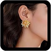 Xduargs Boho Cz Firework Earrings Mini Rhinestone Firework Earrings Vintage Crystal Flower Stud Earring Wedding Earring Jewelry for Women