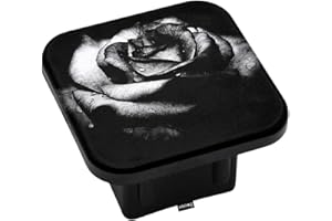 Swono Rose Trailer Hitch Cover Retro Bouquet Water Drop Black Rose Flowers Hitch Cover Plug Tow Hitch Cover Compatible with Most Auto Cars Trucks for 2 Inch Receivers