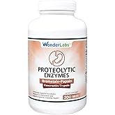 Wonder Laboratories Proteolytic Enzymes | Bromelain Papain Pancreatin Trypsin 550 mg Total with Standardized Amylase, Lipase, and Protease, 300 Tablets
