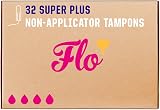 FLO Organic Cotton Tampons Non-Applicator Super 32 Count