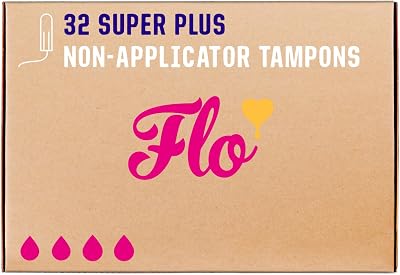 FLO Organic Cotton Tampons Non-Applicator Super 32 Count