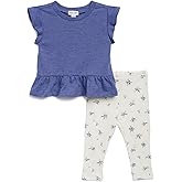 Splendid Baby Girls Floral Legging and Short-sleeve Top Set