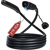LZSTEC NACS Extension Cable Cord for Tesla, EV Charger Extension Cable, 21ft 50A 240V 12Kw, Compatible with Tesla Level 1&2 M