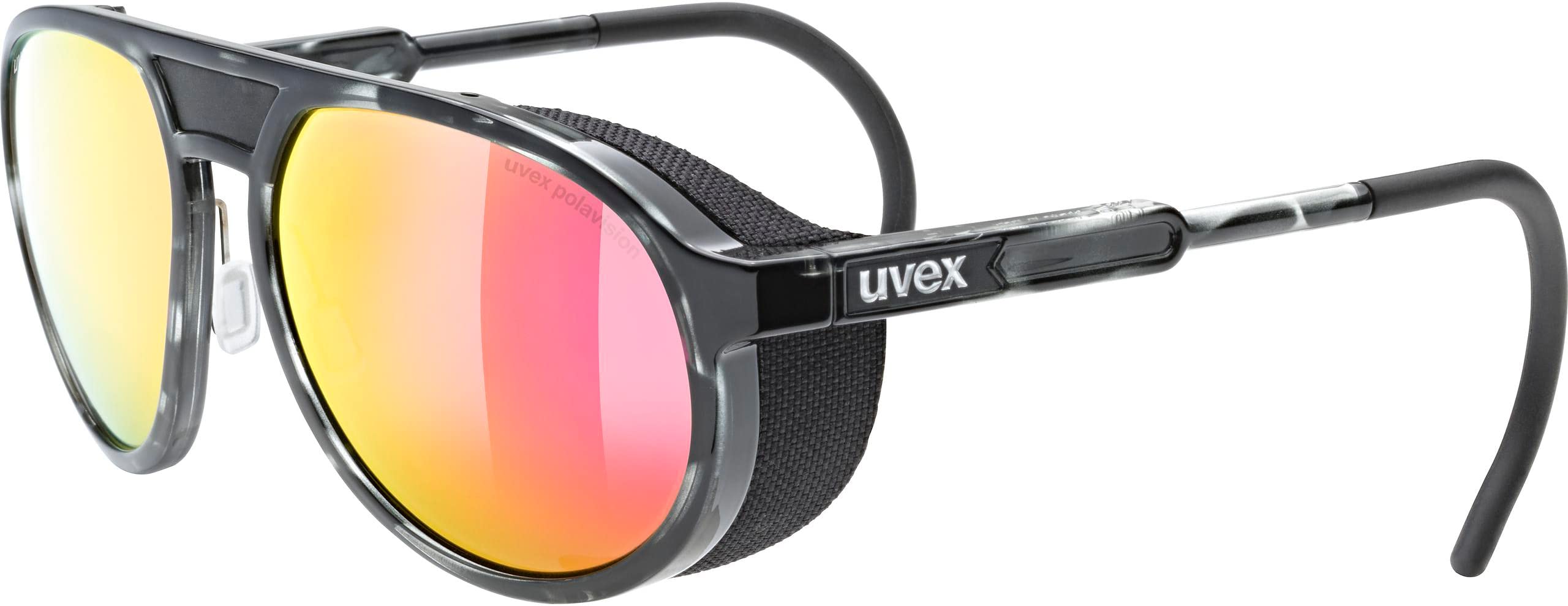 Photo 1 of uvex polarized sports sunglasses for hiking/running with UV protection, for women & men, mtn classic P, Black Tortoise/Pink, one size
