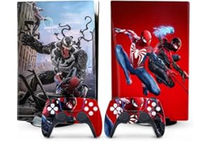 Toxxos PS5 Skin - Disc Edition Console & Controller Accessories Cover & Skins - Spider Blue & Red