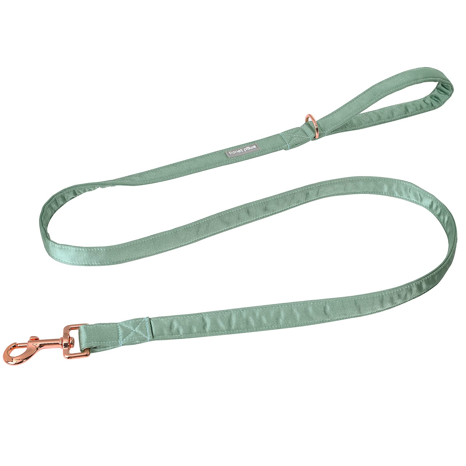 Lionet Paws Dog Leash - Silk Grass Green Leash for Small Medium Large Dogs Matching Collar for Girl and Boy