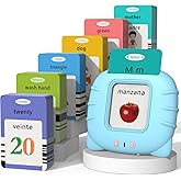 Startcan Spanish & English Talking Flash Cards for Toddlers 1 2 3 4 5 6, Audible Toys for Kids to Learn Spanish - 258 Cards and 516 Words(Blue)