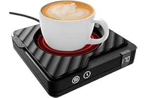 WENVINDA Mug Warmer, Smart Coffee Warmer with Auto Shut Off Timer, Coffee Mug Warmer with 3-Temp Setting, Coffee Cup Warmer for Milk/Tea/Beverage/Chocolate/Coffee, Coffee Warmer for Desk/Office/Home, Black