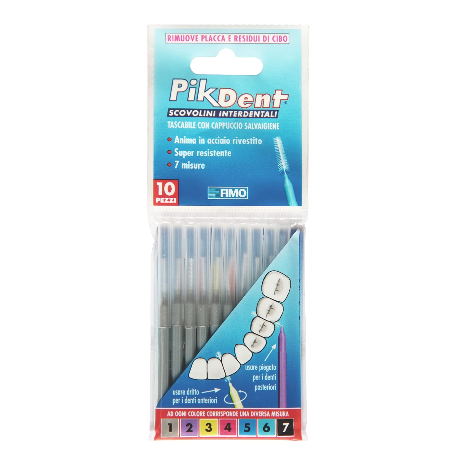 Pikdent Interdental Brushes with Coated Steel Core and Tynice Bristles Size 1 Grey 0.4 mm Cylindrical - 10 Gr