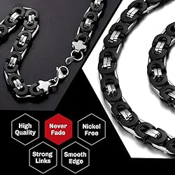 Black Necklace Byzantine Chains Necklace Male 10mm