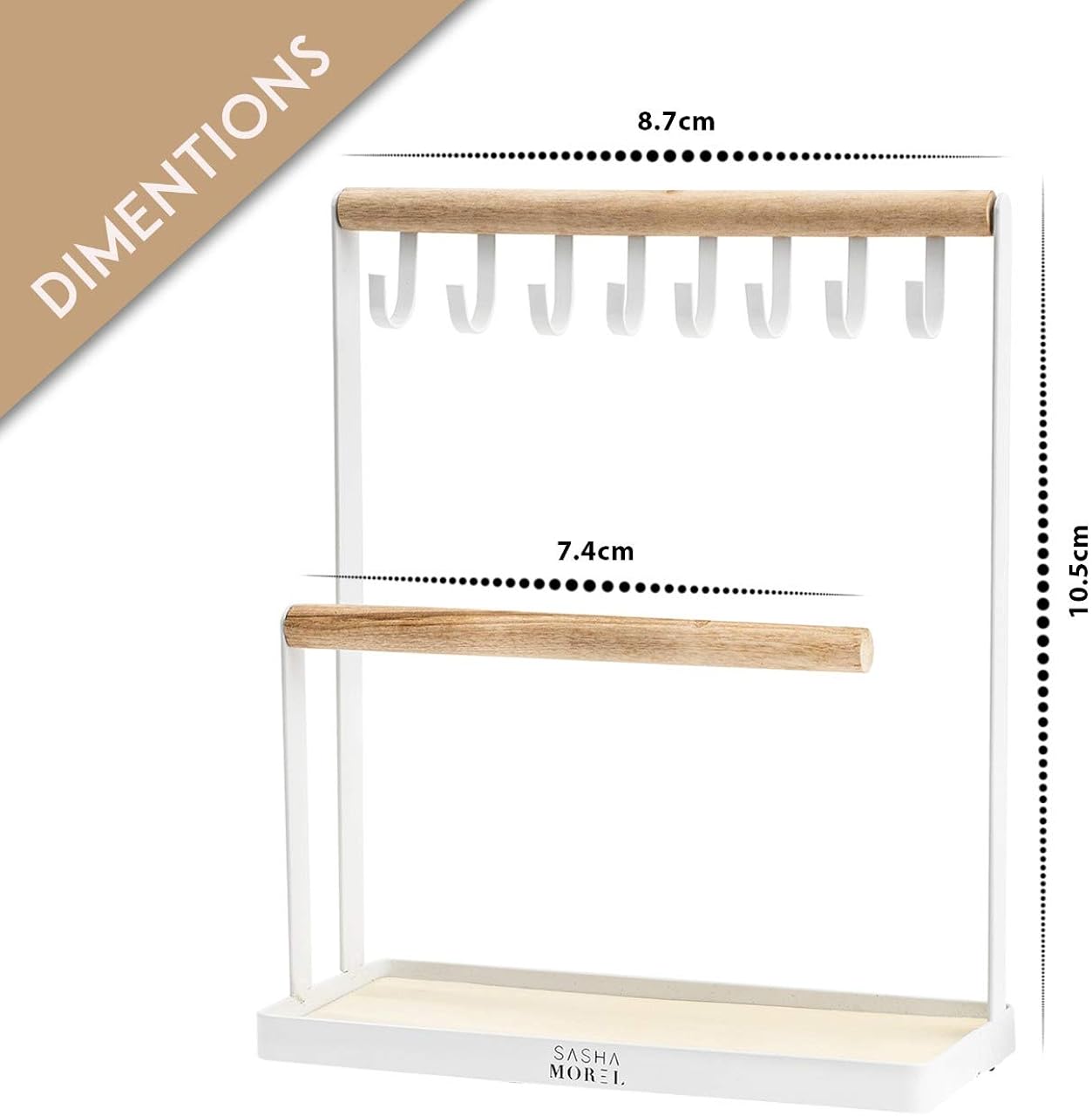 Sasha Morel Jewellery Stand, Jewellery organiser, Brown - Image 5