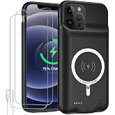 Battery Case for iPhone 12/12 Pro,Upgraded 10000mAh Rechargeable Portable Protective Extended Charger Cover Wireless Charging