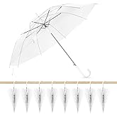 Profasion 8 Pack Wedding Umbrella Bulk, Windproof Large Rain Umbrella, Strong Fiberglass Frame, Auto Open Wedding Umbrellas for Guests Bride Groom Photography Friend Gift