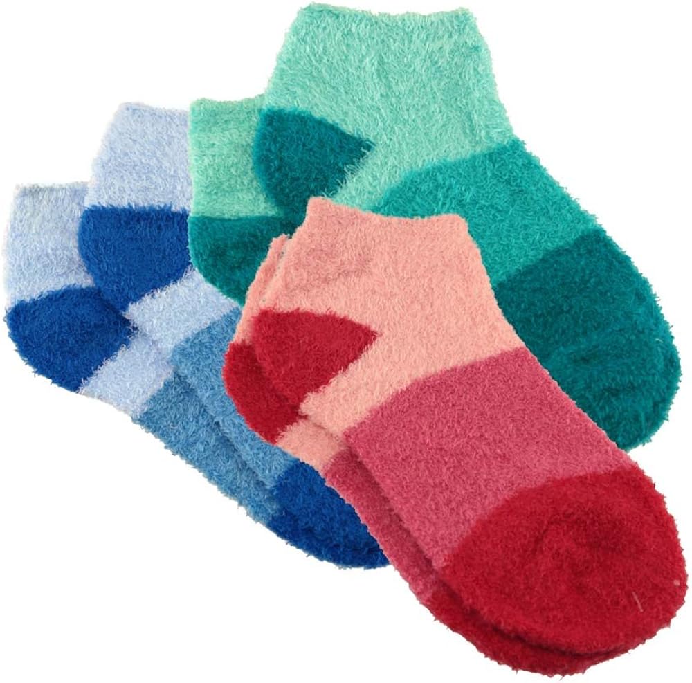 BambooMN Women's Super Aloe Infused Fuzzy Nylon Socks: Clothing