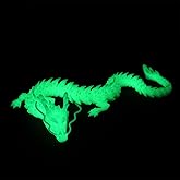 LUYUCUBE Luminous 3D Printed Dragon,17.7inch,Glows at Night,Flexible Realistic Articulated Animal Fidget Toys,Mystery Figurines Gifts,Executive Desk Décor and Festival Collectible (Luminous Green)
