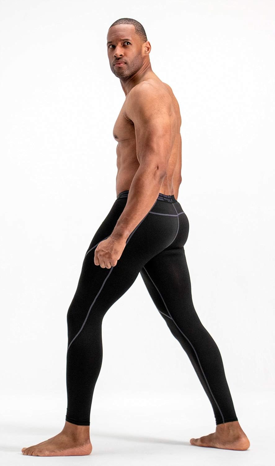DEVOPS Men's Thermal Compression Pants, Athletic Leggings Base Layer Bottoms (2 Pack): Clothing