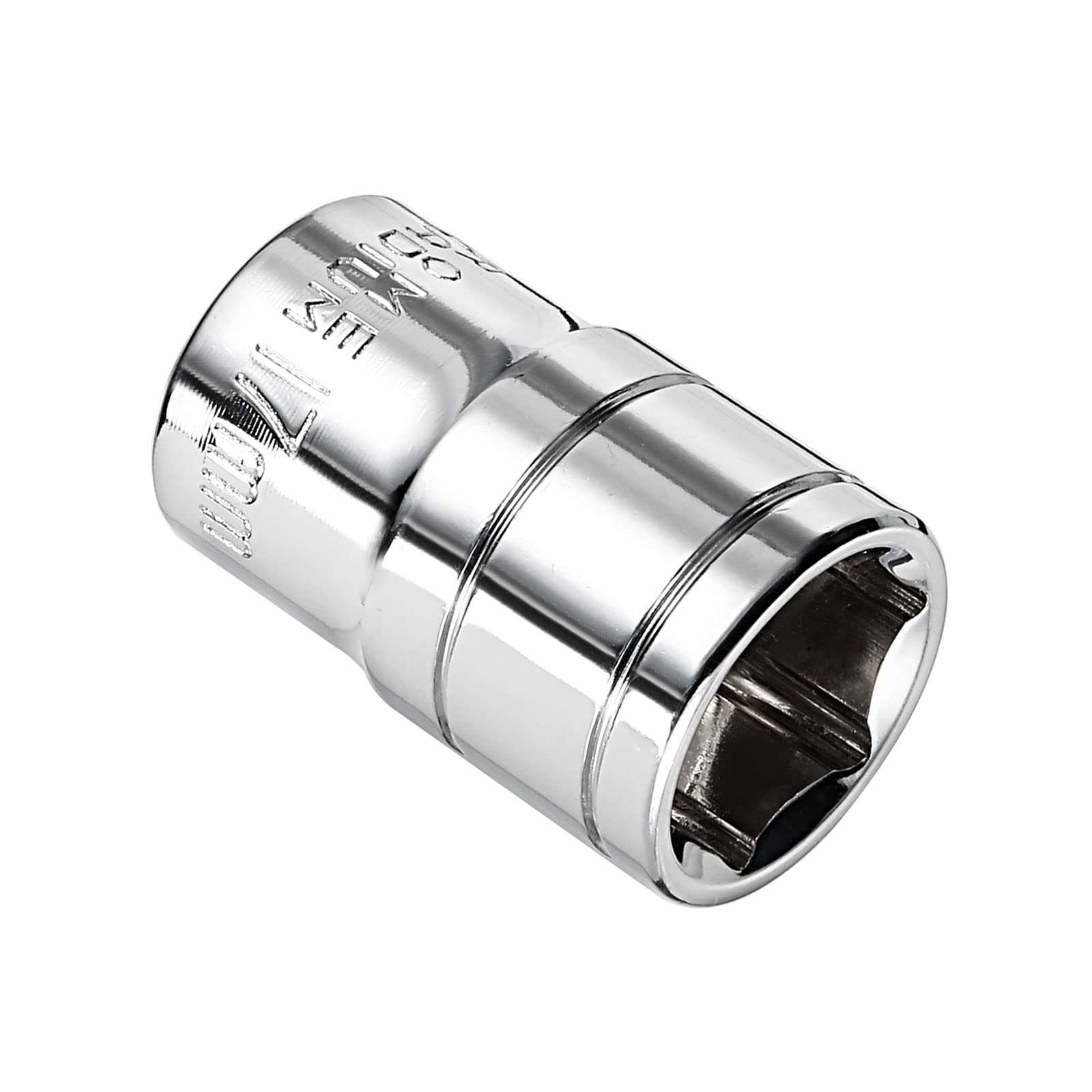 Kozelo 6 Point Shallow Socket - [1/2 Inch x 17mm] Square Drive for Car Mechanical Equipment Repair Use, CR-V Steel Metric Sizes