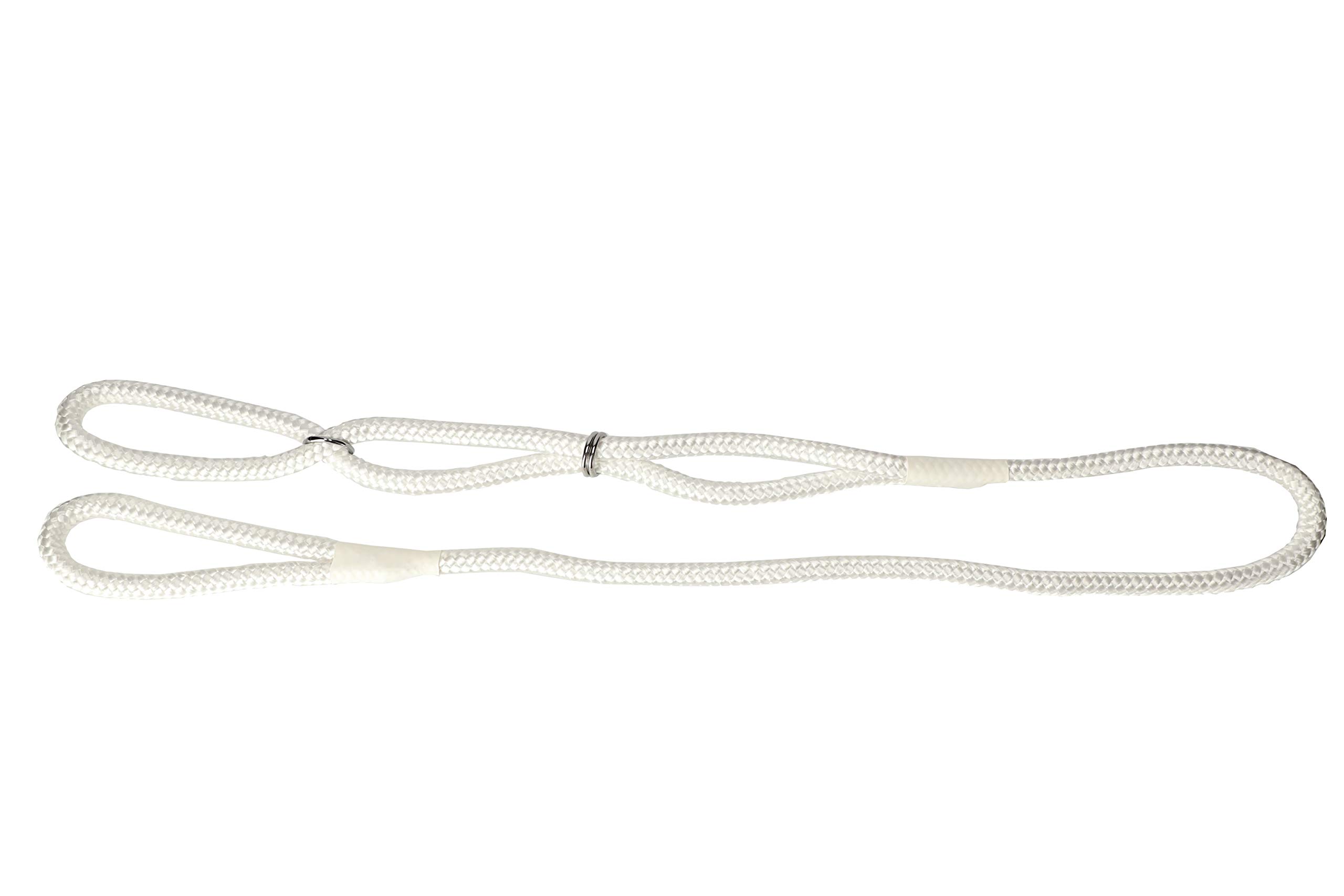 Dingo Show Lead for Dog from White Cord Comfy Leash for Handler and Dog on the Ring 10480