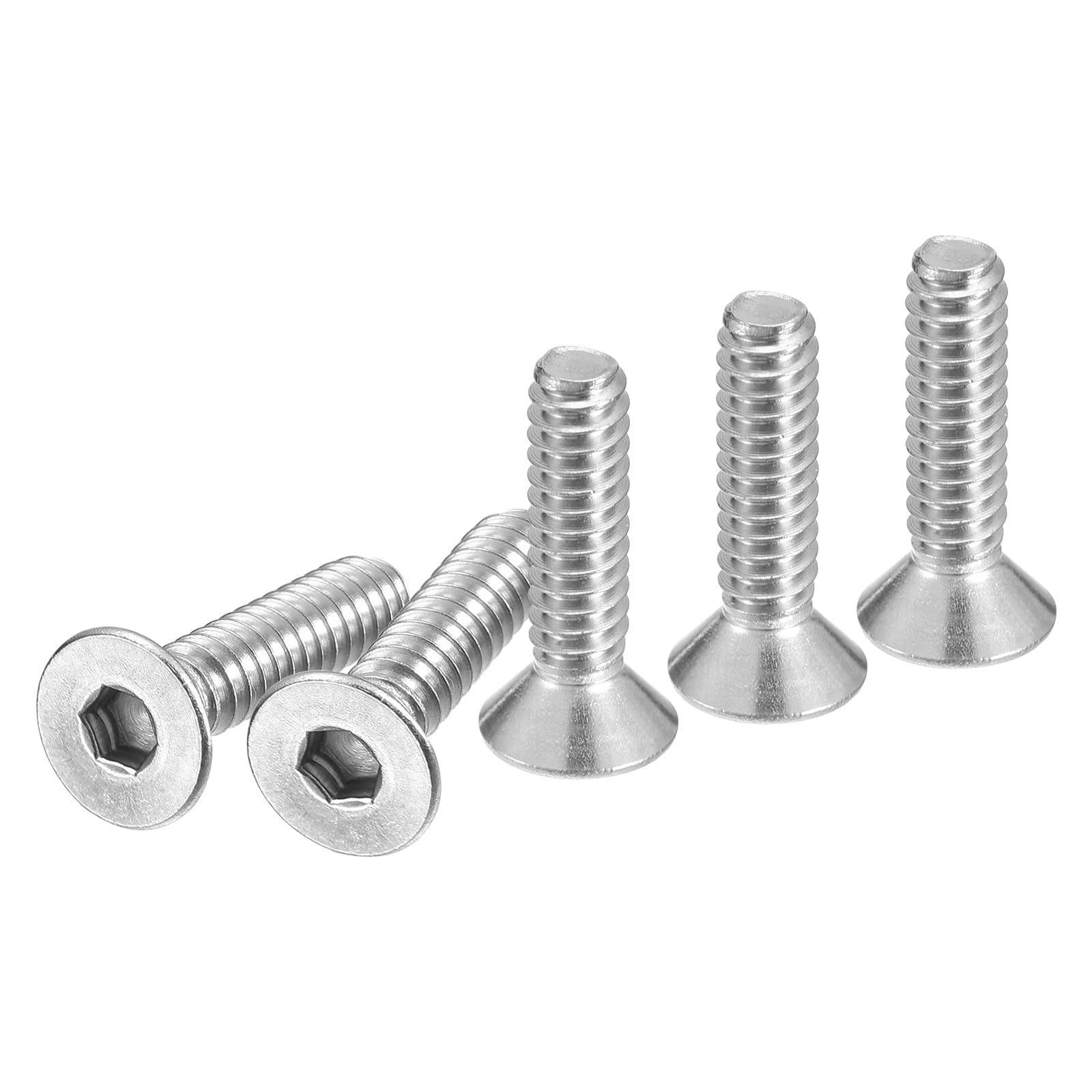 DTGN #10-24 x 3/4" Flat Head Socket Cap Screws, 50 Pack 304 Stainless Steel Hex Socket Flat Head Screws, Full Thread, Countersunk Bolts — image 1
