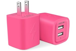 Wall Charger, AILKIN USB Plug Fast Charging Block, Power Adapter Cube 2 Port Charge Travel Brick Cell Quick Chargers Box for iPhone Samsung Galaxy USB Box Base Brick