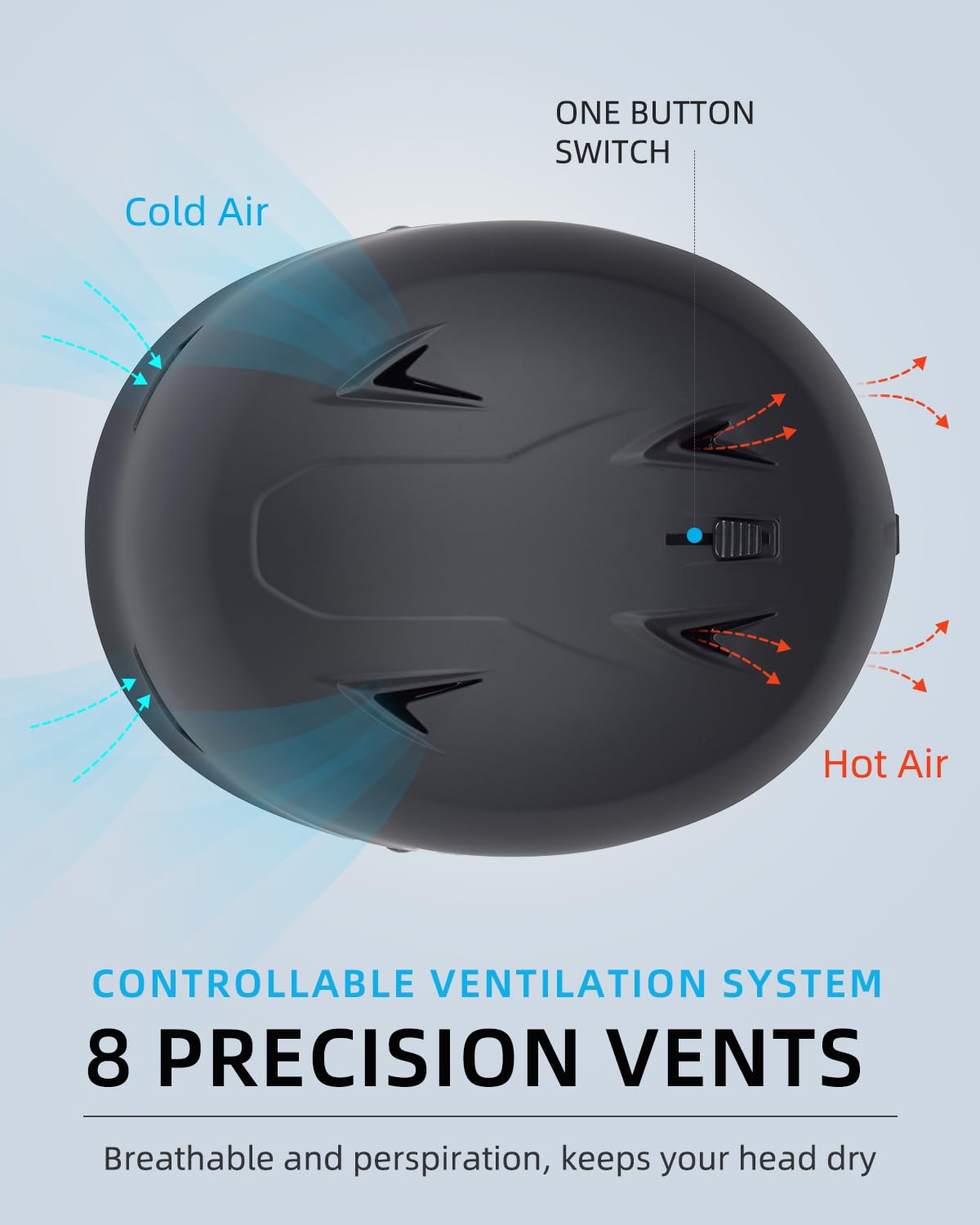 JetBlaze Skihelm Herren Damen Unisex Ski Helm Schneesporthelm mit Belüftungsöffnungen ABS Schale EPS Kern für Skifahren Snowboard Schneehelm für Erwachsene Jugend Schwarz Size M 4