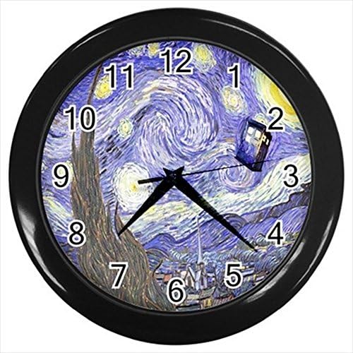 Starry Night feat Tardis Police Box Wall Clock