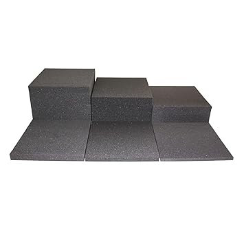 Prosanvita Stuhlkissen Schaumstoff-Zuschnitt 40x40 3 cm Höhe, für Sitzbank-, Stuhl-Auflage, Sitzkissen, Polster, Farbe grau