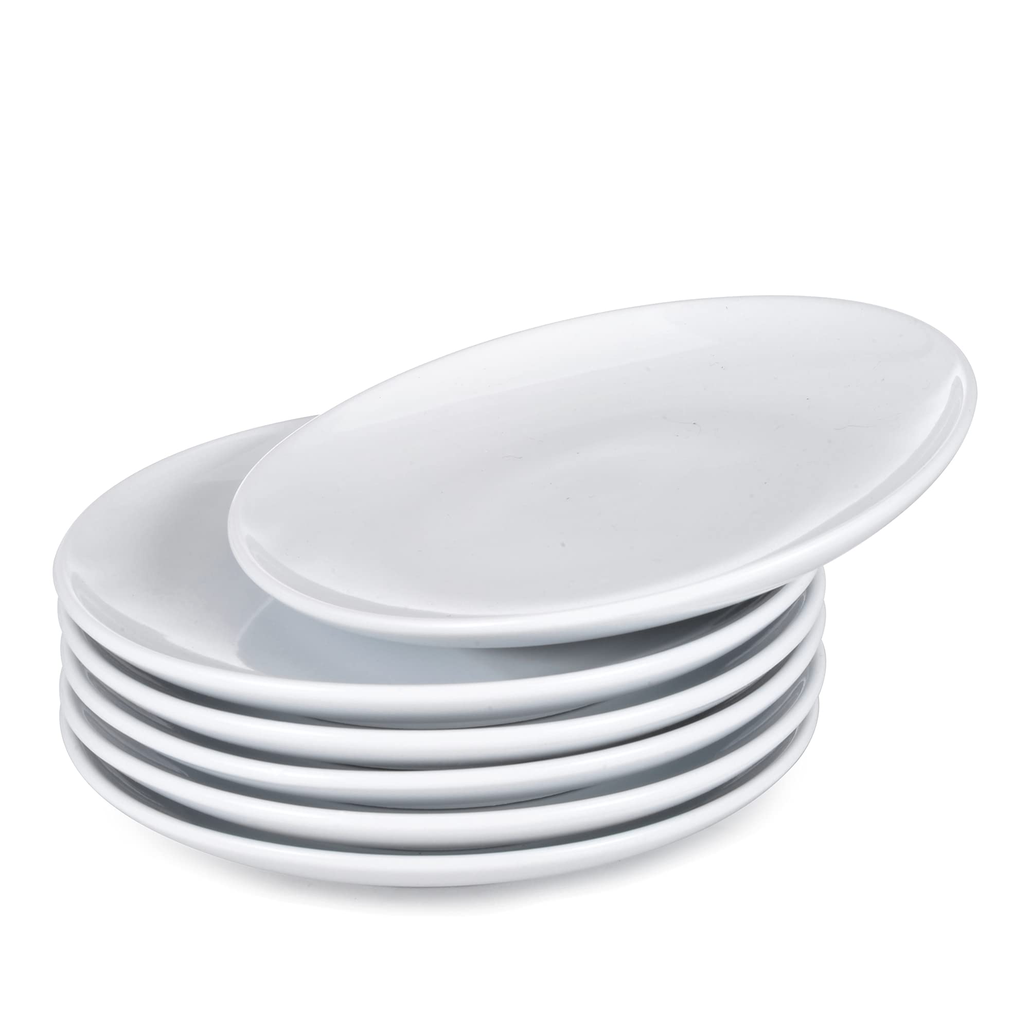 Photo 1 of iboodi Cream White Porcelain Dessert Plates for Restaurant and Kitchen Set of 6 (6.5 Inches)