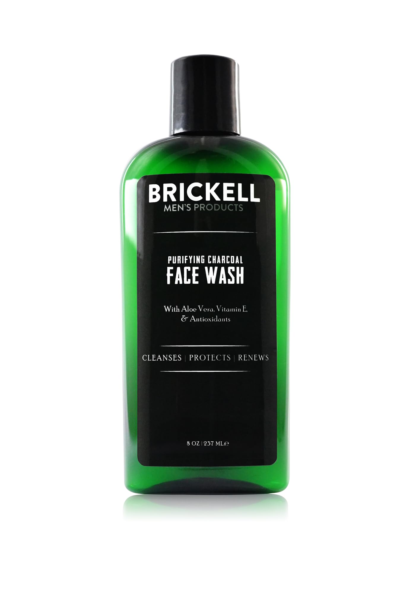 Brickell Men's Purifying Charcoal Face Wash for Men, Natural and Organic Daily Facial Cleanser, 237 mL, Scented