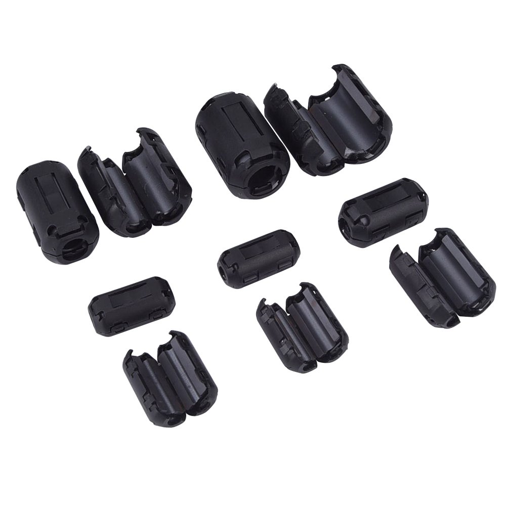Ring Core Ferrite Bead Choke Coil Clamp RFI Cable Clip 20Pack Snap On