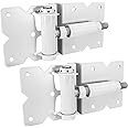 Self Closing Vinyl Gate Hinges - White - for Vinyl, PVC and Plastic Fencing: Vinyl Fence Gate Hinges w/Mounting Hardware